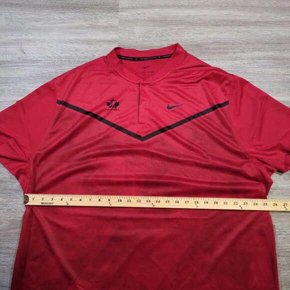 Nike Dri-Fit ADV Tiger Woods Men's 2XL Golf Blade Collar Polo Shirt Red Black - Picture 11 of 12